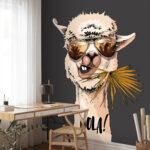 Wall murals Llama chillin’ with cool shades