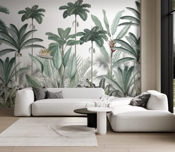 Wall murals Tropical paradise with lush greenery