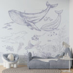 Wall murals Drawing of a manta ray