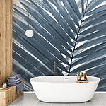 Wall mural Monochrome palm leaf pattern