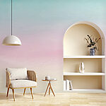 Wall murals Pink and white gradient