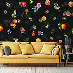 Wall mural Citrus and leaves pattern design