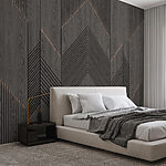 Wall murals Geometric pattern on wooden surface