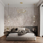 Wall murals Leaves pattern in soft sepia tones