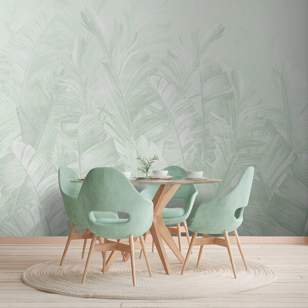 Wall mural Wall mural Mint leaves pattern, elegant design (SKU: u98951v4)