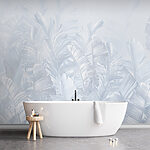 Wall murals White leaves in a delicate pattern.