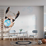 Wall murals Llama blowing a bubble
