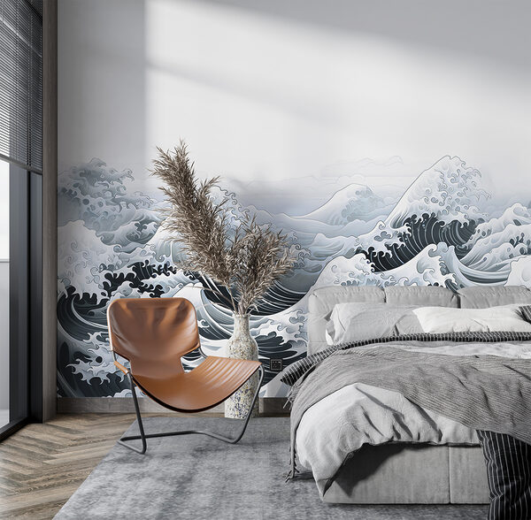 Waves in the ocean with waves Wall murals Waves in the ocean with waves