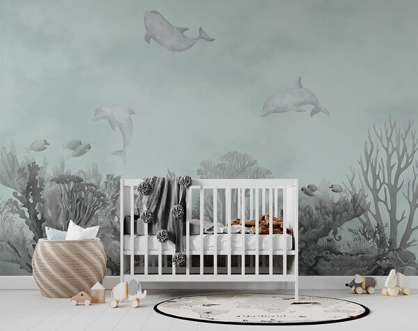 Dolphin painted on a wall Wall murals Dolphin painted on a wall