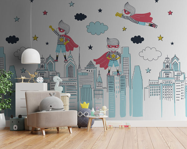 Black star on a white background Wall murals Black star on a white background