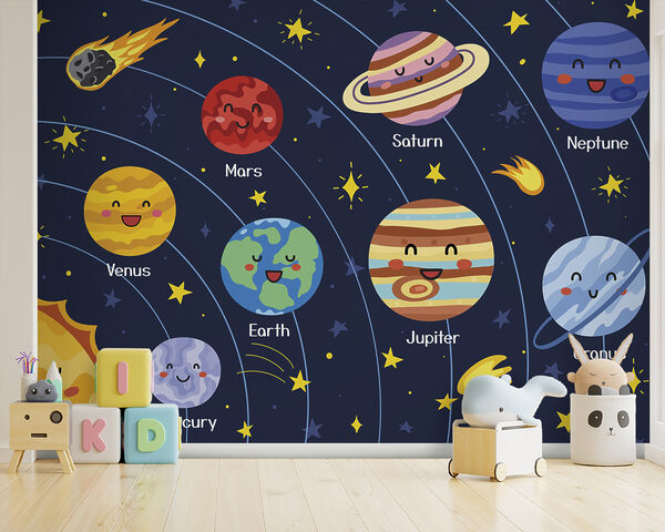 Cartoon of a planet Wall murals Cartoon of a planet