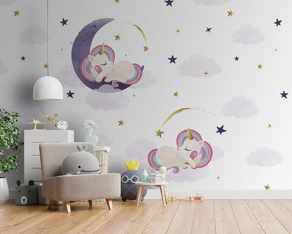Purple star on a white background Wall murals Purple star on a white background