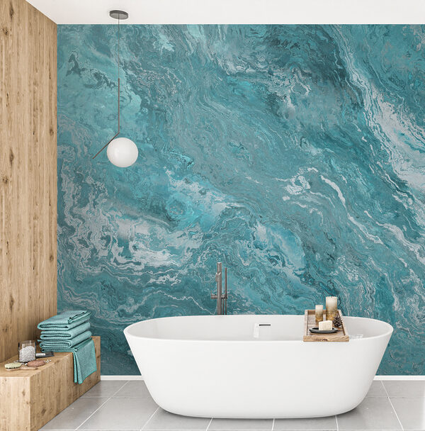 Blue and white marbled surface Wall murals Blue and white marbled surface