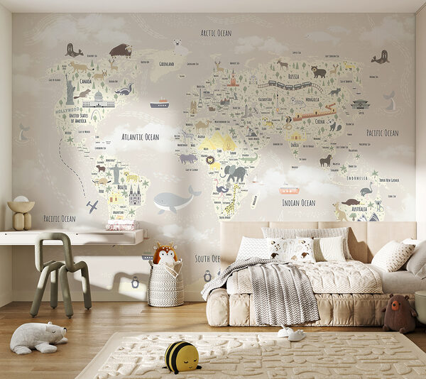 Wall mural Map of the world (SKU: u96587v1) Wall mural Wall mural Map of the world (SKU: u96587v1)