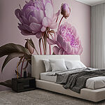 Wall murals Pastel peonies in elegant bloom.