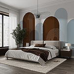 Wall mural Brown jar with white lines