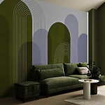 Wall mural Arched patterns in green and gray