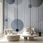 Wall murals Black circle with white lines