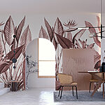 Wall murals Tropical leaves in elegant illustration.