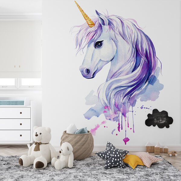 Watercolor of a unicorn Wall murals Watercolor of a unicorn