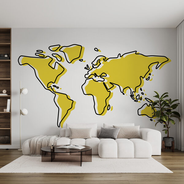 Map of the world Wall murals Map of the world