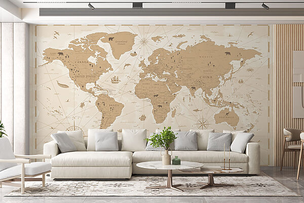 Map of the world Wall murals Map of the world