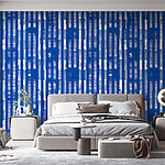 Wall mural Blue and white striped pattern