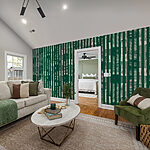 Wall mural Green and white striped pattern