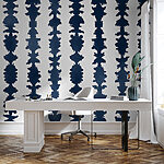 Wall murals Blue silhouette of a tree