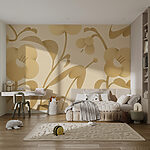 Wall murals Abstract floral pattern in pastel hues.