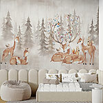 Wall mural Bird sitting on a deer