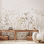 Wall murals Brown leaf on a white background
