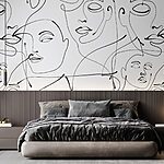Wall murals Drawing of a woman’s face