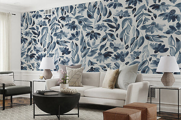 Pattern of flowers and leaves Wall murals Pattern of flowers and leaves