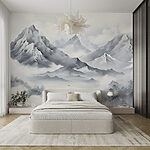 Wall murals Landscape of mountains and clouds