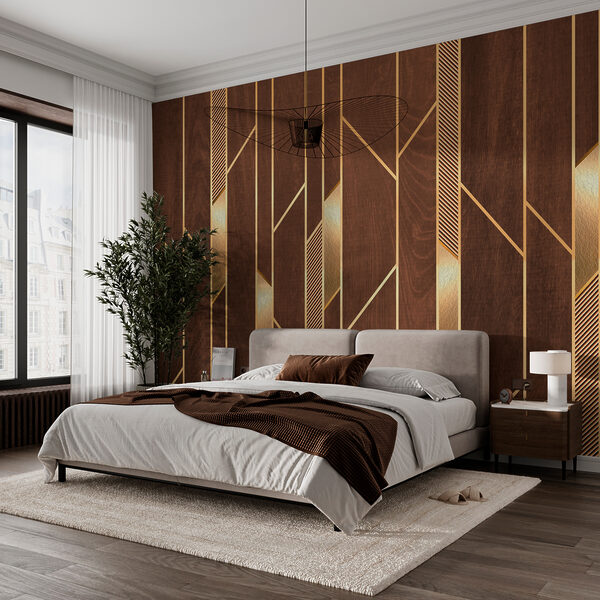 Wall murals Wall murals Elegant geometric wood pattern design (SKU: u99386)