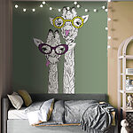 Wall mural Giraffe wearing glasses