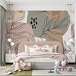 Wall murals Black lines on a pink background