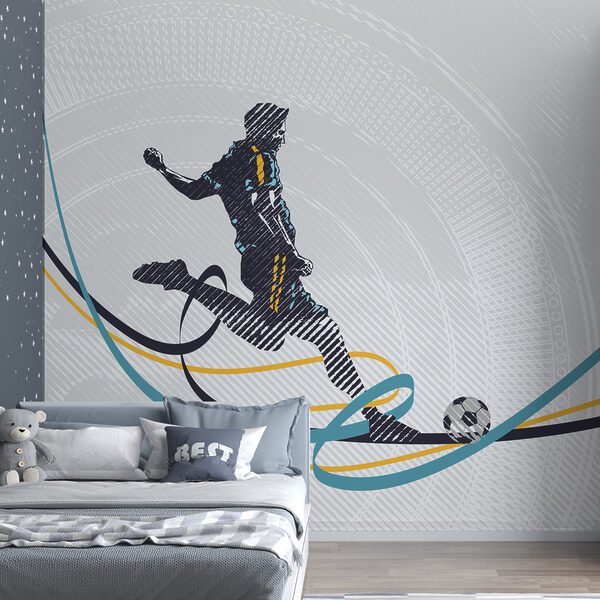 Man kicking a football ball Wall murals Man kicking a football ball