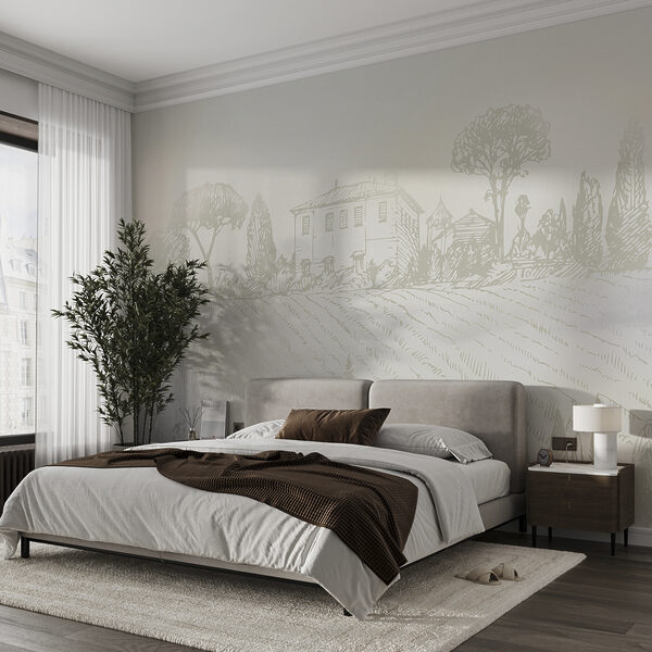 Shadow of a plant on a wall Wall murals Shadow of a plant on a wall