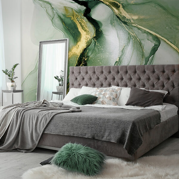 Abstract swirls with metallic accents Wall murals Abstract swirls with metallic accents