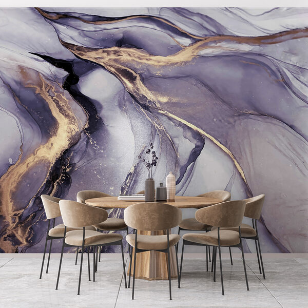 Wall mural Abstract marble with purple streaks