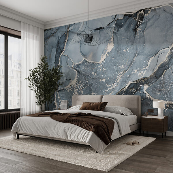 Wall murals Wall murals Blue abstract marble texture pattern (SKU: u93578v3)