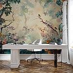 Wall murals Whimsical nature scene with birds