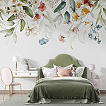 Wall murals Elegant floral arrangement on white background.