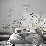 Wall murals Hummingbirds among delicate floral patterns