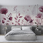 Wall murals Delicate florals with soft pink tones