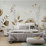 Wall mural Delicate flowers in earthy tones