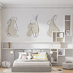Wall murals Line drawing of a rabbit