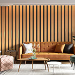 Wall mural Black and orange vertical lines
